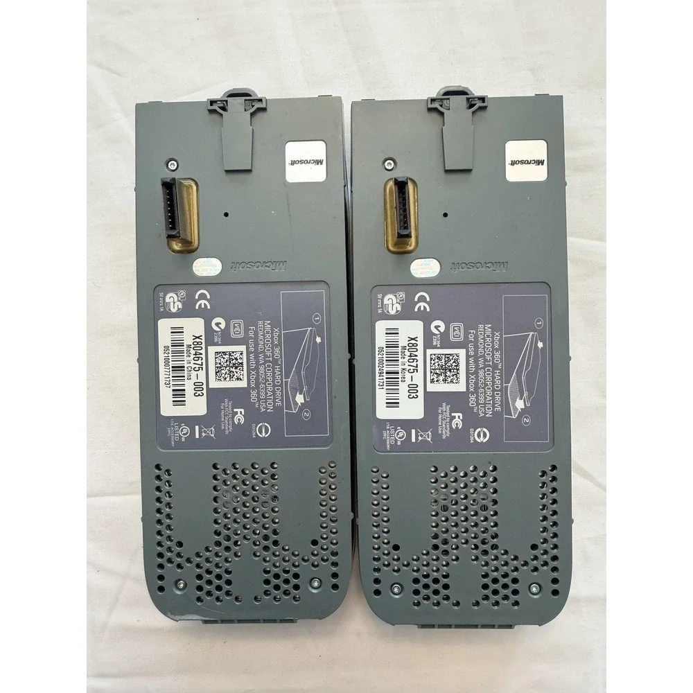 Microsoft Xbox 360 External Hard‎ Drive Gray X804675-003 Lot Of 2 Genuine OEM